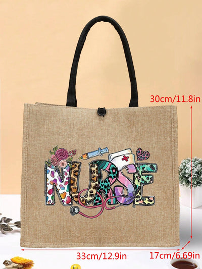 Nurse-inspired Patterned Tote Bag: A Stylish and Spacious Accessory for Fashion-forward Ladies