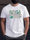 Plants Letter Print: A Stylish and Casual Summer Basic T-Shirt for Men