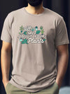 Plants Letter Print: A Stylish and Casual Summer Basic T-Shirt for Men