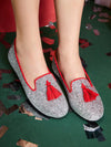 Sparkle and Shine: Christmas Glitter Round Toe Flat Shoes