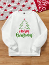 Cozy Christmas Vibes: Christmas Tree and Letter Print Drop Shoulder Sweatshirt