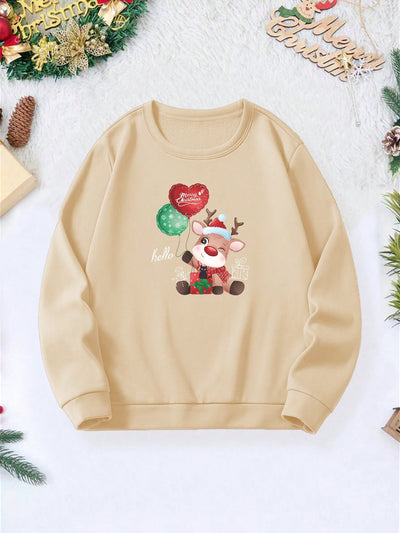 Stay warm and festive this holiday season with our Christmas print thermal lined sweatshirt. The thermal lining provides ultimate comfort while the festive print adds a touch of holiday cheer. Experience the perfect combination of warmth and style with our sweatshirt.