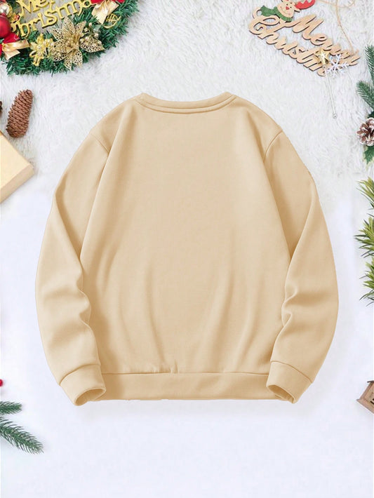 Warm and Festive: Christmas Print Thermal Lined Sweatshirt for Ultimate Holiday Comfort