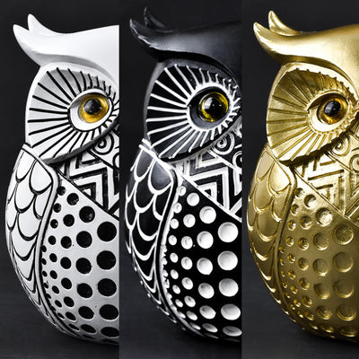 Whimsical Owl Sculpture: Modern Resin Statue for Home Decor and Festive Celebrations