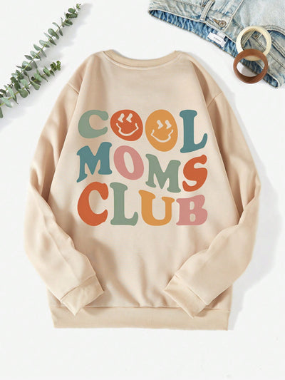 Slogan Expression Print Thermal-Lined Sweatshirt: Stay Cozy and Fashionable with this Trendy Winter Essential!