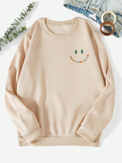 Slogan Expression Print Thermal-Lined Sweatshirt: Stay Cozy and Fashionable with this Trendy Winter Essential!