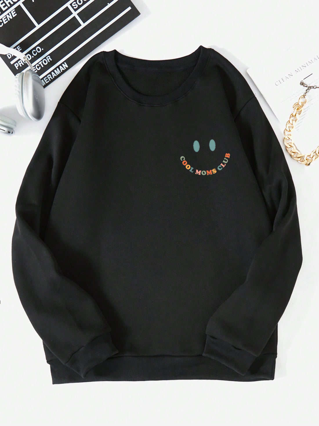 Stay cozy and fashionable in the colder months with our Slogan Expression Print Thermal-Lined Sweatshirt. The trendy design and thermal lining will keep you warm while making a statement with its fun expression print. A must-have for any winter wardrobe.