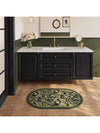 Green Floral Bathroom Mat: Water Absorbent and Anti-slip with American Style, Perfect for Toilet and Floor