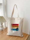 Stylish and Chic Vertical Surf English Two Coconut Trees Print Canvas Tote Bag - The Perfect Accessory for Every Occasion