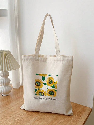 Stylish and Versatile Women's Tote Bag With Sunflower And Message: The Perfect Accessory for Any Occasion