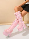Step up your style game with our Pink Knee-High Plush Lined Punk <a href="https://canaryhouze.com/collections/women-boots" target="_blank" rel="noopener">Boots</a>! Made with bold twists and soft plush lining, these boots will keep your feet cozy and fashionable. Perfect for making a statement and standing out from the crowd. Embrace style with confidence and comfort.