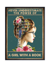 This Empowering Metal Art celebrates and encourages teenage girls to embrace their intelligence and love for books. Displaying "Never Underestimate a Girl With A Book" makes a bold statement, empowering young women to pursue their passions and reach their full potential.