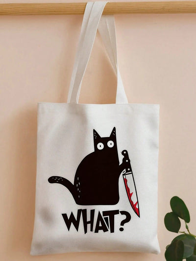 Elegant and Spacious Women's Tote Bag with Cat Pattern – Perfect for Any Occasion!