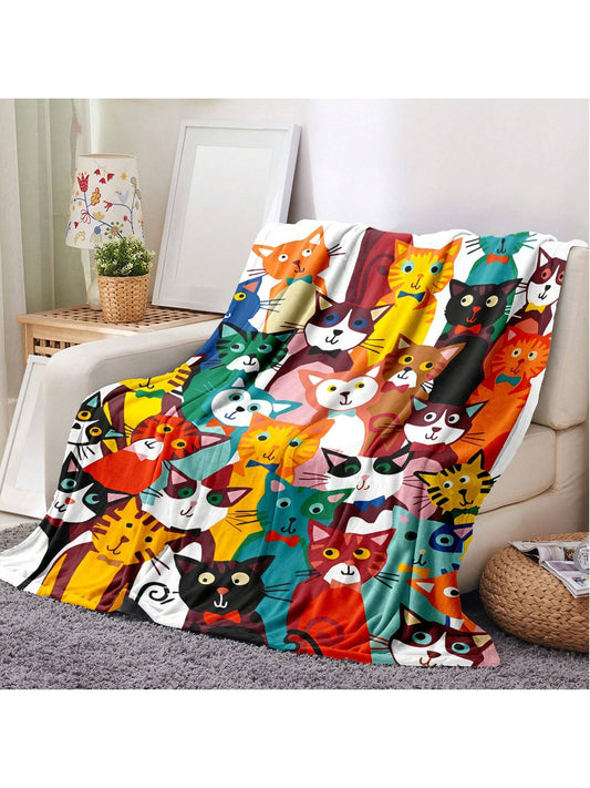 This Adorable Cartoon Cat Flannel <a href="https://canaryhouze.com/collections/blanket" target="_blank" rel="noopener">Blanket</a> will keep you warm and stylish! Made with comfortable flannel material and featuring a cute cartoon cat design, this blanket is perfect for snuggling up in. Stay cozy and add a touch of charm to your home with this must-have item.