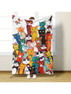 Adorable Cartoon Cat Flannel Blanket - Stay Cozy in Style!