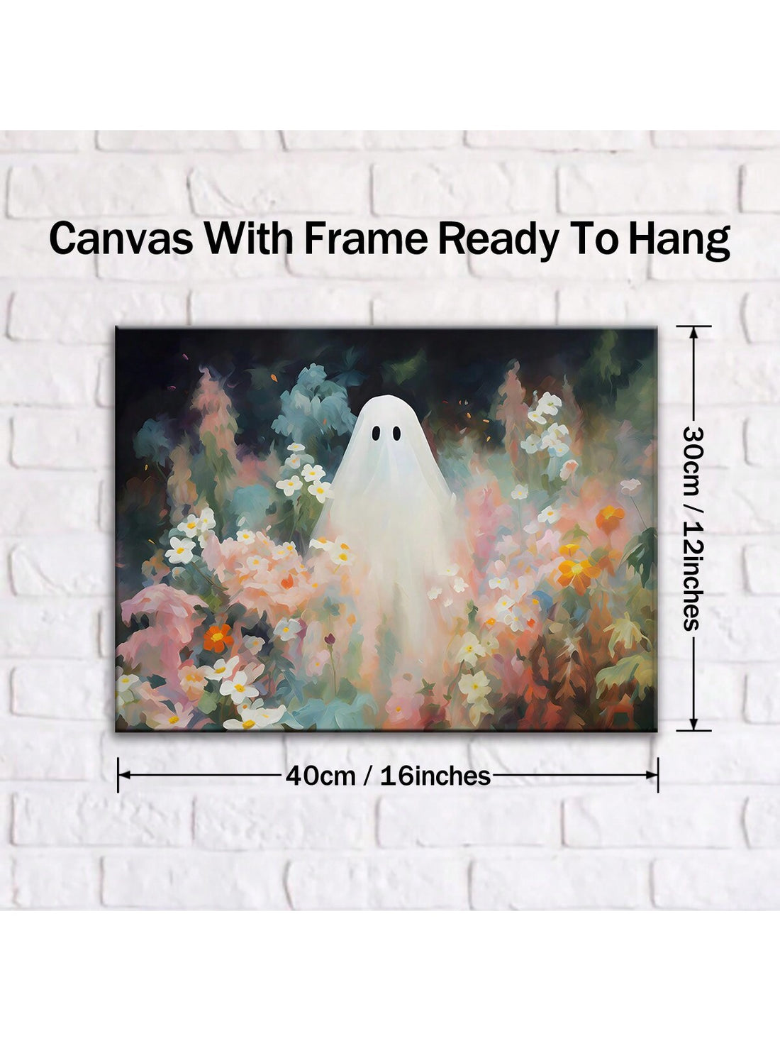 Add a touch of mystery and elegance to your home with our Ghost Among Flowers Wooden Framed Canvas Art. This unique piece features a ghostly figure seamlessly blending in with a beautiful flower arrangement. Made with high-quality materials, this piece is a perfect addition to any home decor.
