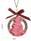 Whimsical Wooden Christmas Tree Pendant for Festive Home Decor