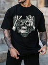 Mysterious Men's Heart Skull Print Tee: A Stylish Statement Piece for the Bold and Fashion-Forward