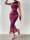 Radiant Tie-Dye Mesh Bodycon Dress