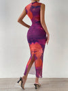 Radiant Tie-Dye Mesh Bodycon Dress