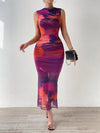 Radiant Tie-Dye Mesh Bodycon Dress