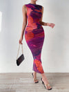 Radiant Tie-Dye Mesh Bodycon Dress