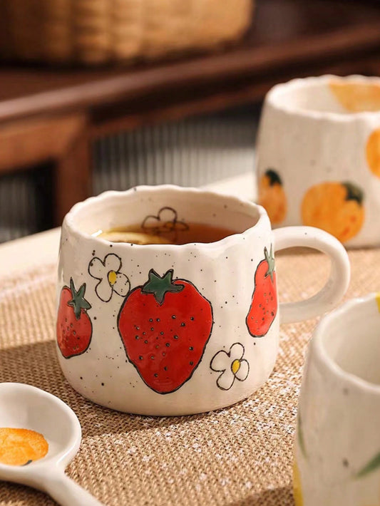 This hand-painted Japanese strawberry ceramic coffee mug is a perfect addition to any home or office and makes for an ideal gift during festivals. The intricate artwork adds a touch of elegance to your daily coffee routine. Made with high-quality ceramic, this <a href="https://canaryhouze.com/collections/mug" target="_blank" rel="noopener">mug</a> is durable and functional while also being aesthetically pleasing.