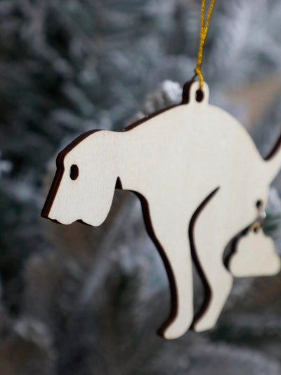 Funny Dog Pooping Pooches Christmas Hanging Ornament: A Hilarious Addition to Your Holiday Decor