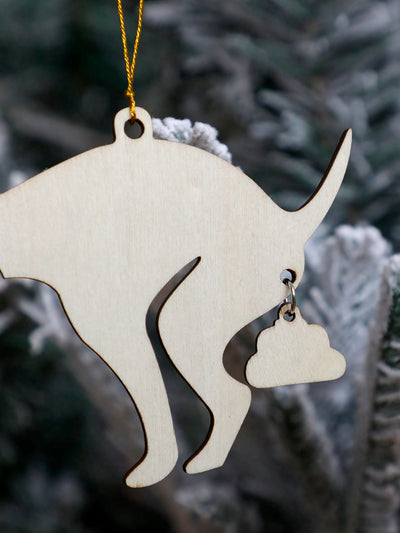 Funny Dog Pooping Pooches Christmas Hanging Ornament: A Hilarious Addition to Your Holiday Decor