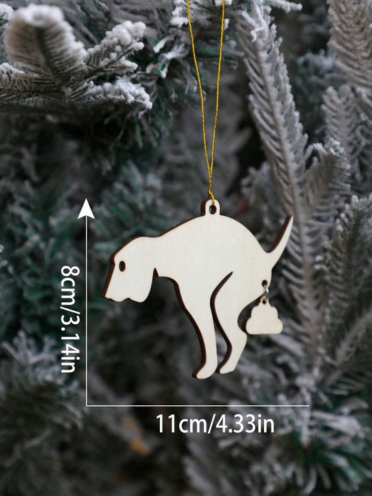 Funny Dog Pooping Pooches Christmas Hanging Ornament: A Hilarious Addition to Your Holiday Decor