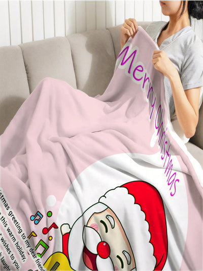 Vibrant Graffiti Flannel Christmas Blanket: Modern Style, Soft Fabric - Perfect for Any Season and Space