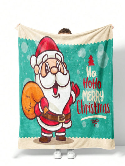 Vibrant Graffiti Flannel Christmas Blanket: Modern Style, Soft Fabric - Perfect for Any Season and Space