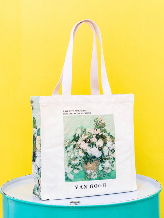 Introducing the Van Gogh Roses Canvas Tote Bag - a stylish and spacious reusable shopping bag for women and girls. Made from durable canvas, this bag is perfect for carrying groceries, books, and more. With its beautiful Van Gogh rose design, you'll be both fashionable and environmentally conscious.