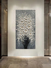 Transform your entrance with our Heartfelt Elegance flower painting. Its vertical design provides an elegant touch to any room. Measuring at 50x100cm, it's the perfect size to create a statement piece. Experience the beauty of nature with this stunning decoration.