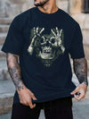 Mysterious Men's Heart Skull Print Tee: A Stylish Statement Piece for the Bold and Fashion-Forward