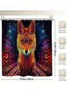 Fox-Themed Bathroom Set: Waterproof Shower Curtain, Mats, and Hooks