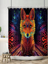 Fox-Themed Bathroom Set: Waterproof Shower Curtain, Mats, and Hooks