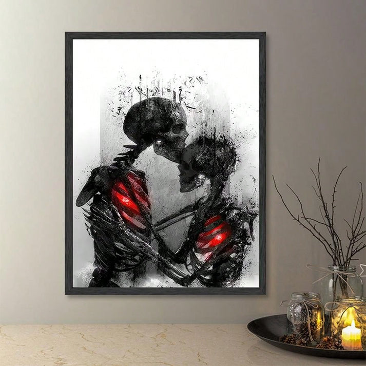 Love in Death: Hug Skeleton Wall Art for Modern Home Decoration ...