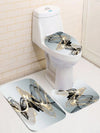 Complete Bathroom Makeover: Waterproof Shower Curtain Set with 12 Hooks, Toilet Seat, Bath Mats, Rugs, and Non-Slip Carpet