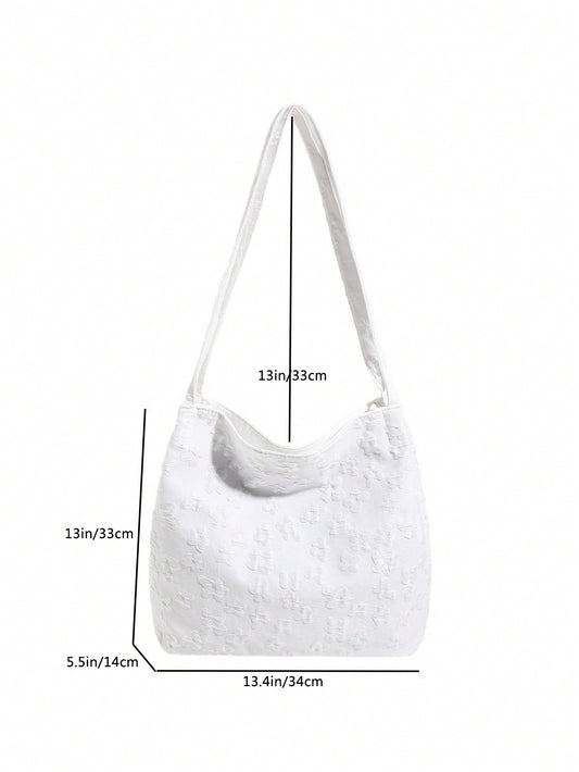 Foldable Floral Tote Bag: A Stylish and Spacious Street Shopping Companion for Women