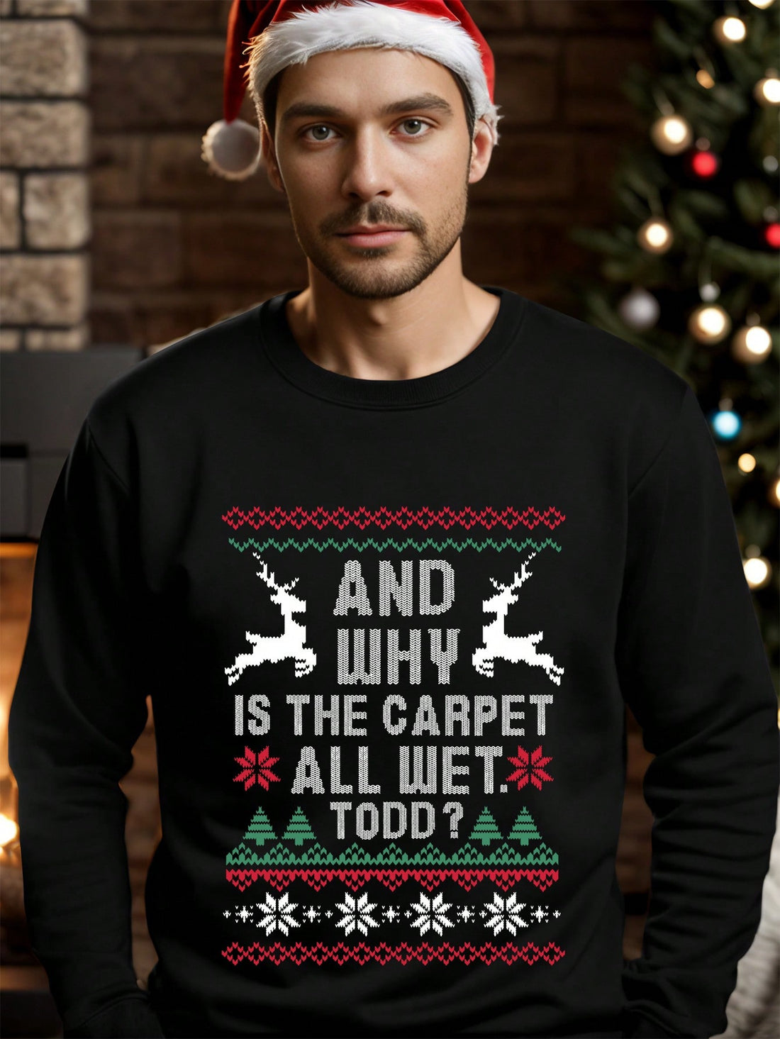Festive Men's Christmas Print Sweatshirt: Stay Warm and Stylish This Holiday Season!