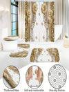 Complete Bathroom Makeover Set: Waterproof Shower Curtain, Toilet Covers, Bath Mats, and More!