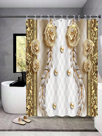 Complete Bathroom Makeover Set: Waterproof Shower Curtain, Toilet Covers, Bath Mats, and More!