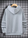 Stay Warm in Style: Men's Deer Letter Graphic Thermal Lined Hoodie