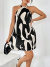 Sun-Kissed Style: Spring Break Graphic Print Halter Neck Dress