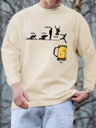 Men's Beer Figure Graphic Tee: Embrace Nature's Strength and Style