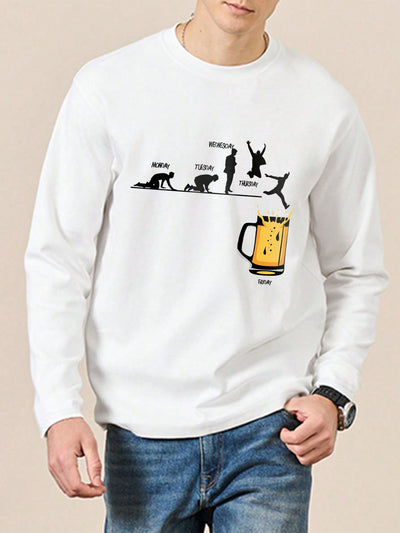 Men's Beer Figure Graphic Tee: Embrace Nature's Strength and Style