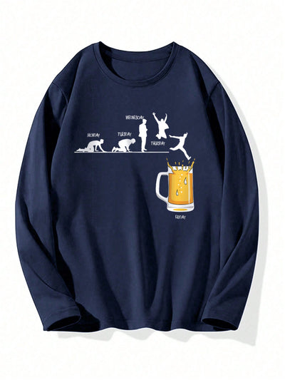 Men's Beer Figure Graphic Tee: Embrace Nature's Strength and Style