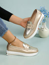 Metallic Chic: Women's Slip-Resistant One-Foot Pedal Flats