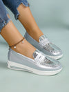 Metallic Chic: Women's Slip-Resistant One-Foot Pedal Flats